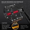 image:imageMZYRH 3 Bearings Mountain Bike Platform Pedals  Flat Alloy 916 NonSlip Bicycle PedalsBlack with Reflectors