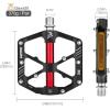 image:imageMZYRH 3 Bearings Mountain Bike Platform Pedals  Flat Alloy 916 NonSlip Bicycle PedalsBlack with Reflectors
