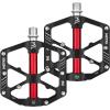 image:imageMZYRH 3 Bearings Mountain Bike Platform Pedals  Flat Alloy 916 NonSlip Bicycle PedalsBlack with Reflectors