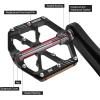 image:imageMZYRH 3 Bearings Mountain Bike Platform Pedals  Flat Alloy 916 NonSlip Bicycle PedalsBlack with Reflectors