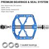 image:imageMZYRH 3 Bearings Mountain Bike Platform Pedals  Flat Alloy 916 NonSlip Bicycle PedalsBlue with Reflectors