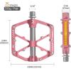 image:imageMZYRH 3 Bearings Mountain Bike Platform Pedals  Flat Alloy 916 NonSlip Bicycle PedalsPink