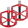 image:imageMZYRH 3 Bearings Mountain Bike Platform Pedals  Flat Alloy 916 NonSlip Bicycle PedalsRed with Reflectors