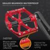 image:imageMZYRH 3 Bearings Mountain Bike Platform Pedals  Flat Alloy 916 NonSlip Bicycle PedalsRed with Reflectors