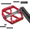 image:imageMZYRH 3 Bearings Mountain Bike Platform Pedals  Flat Alloy 916 NonSlip Bicycle PedalsRed with Reflectors