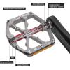 image:imageMZYRH 3 Bearings Mountain Bike Platform Pedals  Flat Alloy 916 NonSlip Bicycle PedalsTitanium with Reflectors