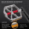 image:imageMZYRH 3 Bearings Mountain Bike Platform Pedals  Flat Alloy 916 NonSlip Bicycle PedalsTitanium with Reflectors