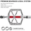 image:imageMZYRH 3 Bearings Mountain Bike Platform Pedals  Flat Alloy 916 NonSlip Bicycle PedalsTitanium with Reflectors