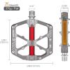 image:imageMZYRH 3 Bearings Mountain Bike Platform Pedals  Flat Alloy 916 NonSlip Bicycle PedalsTitanium with Reflectors