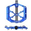 image:imageMZYRH 3 Bearings Mountain Bike Platform Pedals  Flat Alloy 916 NonSlip Bicycle PedalsX12 Blue Titanium