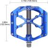 image:imageMZYRH 3 Bearings Mountain Bike Platform Pedals  Flat Alloy 916 NonSlip Bicycle PedalsX12 Blue Titanium