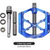 image:imageMZYRH 3 Bearings Mountain Bike Platform Pedals  Flat Alloy 916 NonSlip Bicycle PedalsX12 Blue Titanium