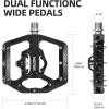 image:imageMZYRH MTB Mountain Bike Pedals 3 Bearing Flat Platform Compatible with SPDDual Function Sealed Clipless Aluminum 916 Pedals with Cleats for Roadblack 3 bearings