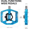 image:imageMZYRH MTB Mountain Bike Pedals 3 Bearing Flat Platform Compatible with SPDDual Function Sealed Clipless Aluminum 916 Pedals with Cleats for Roadblue 3 bearings