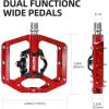 image:imageMZYRH MTB Mountain Bike Pedals 3 Bearing Flat Platform Compatible with SPDDual Function Sealed Clipless Aluminum 916 Pedals with Cleats for Roadred 3 bearings