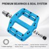 image:imageMZYRH Mountain Bike Pedals 916 3 Sealed Bearings Lightweight NonSlip Nylon Fiber Bicycle Platform Pedals for Road BMX MTBBlue 3 bearings