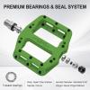 image:imageMZYRH Mountain Bike Pedals 916 3 Sealed Bearings Lightweight NonSlip Nylon Fiber Bicycle Platform Pedals for Road BMX MTBDark Green 3bearings