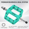 image:imageMZYRH Mountain Bike Pedals 916 3 Sealed Bearings Lightweight NonSlip Nylon Fiber Bicycle Platform Pedals for Road BMX MTBGreen 3 bearings