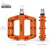 image:imageMZYRH Mountain Bike Pedals 916 3 Sealed Bearings Lightweight NonSlip Nylon Fiber Bicycle Platform Pedals for Road BMX MTBOrange 3 bearings