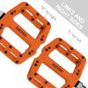image:imageMZYRH Mountain Bike Pedals 916 3 Sealed Bearings Lightweight NonSlip Nylon Fiber Bicycle Platform Pedals for Road BMX MTBOrange 3 bearings