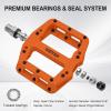 image:imageMZYRH Mountain Bike Pedals 916 3 Sealed Bearings Lightweight NonSlip Nylon Fiber Bicycle Platform Pedals for Road BMX MTBOrange 3 bearings