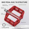 image:imageMZYRH Mountain Bike Pedals 916 3 Sealed Bearings Lightweight NonSlip Nylon Fiber Bicycle Platform Pedals for Road BMX MTBRed 3 bearings