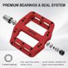 image:imageMZYRH Mountain Bike Pedals 916 3 Sealed Bearings Lightweight NonSlip Nylon Fiber Bicycle Platform Pedals for Road BMX MTBRed 3 bearings