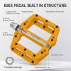 image:imageMZYRH Mountain Bike Pedals 916 3 Sealed Bearings Lightweight NonSlip Nylon Fiber Bicycle Platform Pedals for Road BMX MTBYellow 3 bearings
