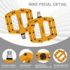 image:imageMZYRH Mountain Bike Pedals 916 3 Sealed Bearings Lightweight NonSlip Nylon Fiber Bicycle Platform Pedals for Road BMX MTBYellow 3 bearings