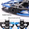 image:imageMZYRH Mountain Bike Pedals Ultra Strong Colorful CNC Machined 916 Cycling Sealed 3 Bearing PedalsBlue Black Black 3 Bearings