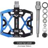 image:imageMZYRH Mountain Bike Pedals Ultra Strong Colorful CNC Machined 916 Cycling Sealed 3 Bearing PedalsBlue Black Black 3 Bearings