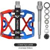 image:imageMZYRH Mountain Bike Pedals Ultra Strong Colorful CNC Machined 916 Cycling Sealed 3 Bearing PedalsBlueRed 3 Bearings