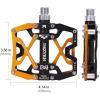 image:imageMZYRH Mountain Bike Pedals Ultra Strong Colorful CNC Machined 916 Cycling Sealed 3 Bearing PedalsGlod Black 3 Bearings