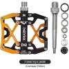 image:imageMZYRH Mountain Bike Pedals Ultra Strong Colorful CNC Machined 916 Cycling Sealed 3 Bearing PedalsGlod Black 3 Bearings