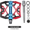 image:imageMZYRH Mountain Bike Pedals Ultra Strong Colorful CNC Machined 916 Cycling Sealed 3 Bearing PedalsRED BLUE BLACK 3 Bearings