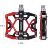image:imageMZYRH Mountain Bike Pedals Ultra Strong Colorful CNC Machined 916 Cycling Sealed 3 Bearing PedalsRed Black Black 3 Bearings