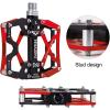 image:imageMZYRH Mountain Bike Pedals Ultra Strong Colorful CNC Machined 916 Cycling Sealed 3 Bearing PedalsRed Black Black 3 Bearings