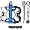image:imageMZYRH Mountain Bike Pedals Ultra Strong Colorful CNC Machined 916 Cycling Sealed 3 Bearing PedalsSilvery BLUE BLACK 3 Bearings