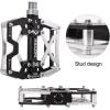 image:imageMZYRH Mountain Bike Pedals Ultra Strong Colorful CNC Machined 916 Cycling Sealed 3 Bearing PedalsSilvery Black 3 Bearings
