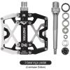 image:imageMZYRH Mountain Bike Pedals Ultra Strong Colorful CNC Machined 916 Cycling Sealed 3 Bearing PedalsSilvery Black 3 Bearings
