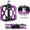 image:imageMZYRH Mountain Bike Pedals Ultra Strong Colorful CNC Machined 916 Cycling Sealed 3 Bearing Pedalspurple black 3 Bearings