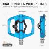 image:imageMZYRH PedalMTB Mountain Bike Pedals Compatible with Dual Function Sealed Clipless Aluminum 916 Bicycle Flat Platform with Cleats for Road MTBBlue