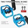 image:imageMZYRH PedalMTB Mountain Bike Pedals Compatible with Dual Function Sealed Clipless Aluminum 916 Bicycle Flat Platform with Cleats for Road MTBBlue