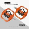 image:imageMZYRH PedalMTB Mountain Bike Pedals Compatible with Dual Function Sealed Clipless Aluminum 916 Bicycle Flat Platform with Cleats for Road MTBOrange