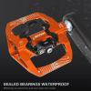 image:imageMZYRH PedalMTB Mountain Bike Pedals Compatible with Dual Function Sealed Clipless Aluminum 916 Bicycle Flat Platform with Cleats for Road MTBOrange