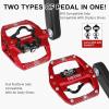 image:imageMZYRH PedalMTB Mountain Bike Pedals Compatible with Dual Function Sealed Clipless Aluminum 916 Bicycle Flat Platform with Cleats for Road MTBRed