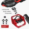 image:imageMZYRH PedalMTB Mountain Bike Pedals Compatible with Dual Function Sealed Clipless Aluminum 916 Bicycle Flat Platform with Cleats for Road MTBRed
