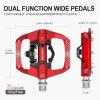 image:imageMZYRH PedalMTB Mountain Bike Pedals Compatible with Dual Function Sealed Clipless Aluminum 916 Bicycle Flat Platform with Cleats for Road MTBRed