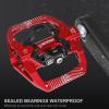 image:imageMZYRH PedalMTB Mountain Bike Pedals Compatible with Dual Function Sealed Clipless Aluminum 916 Bicycle Flat Platform with Cleats for Road MTBRed