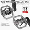 image:imageMZYRH PedalMTB Mountain Bike Pedals Compatible with Dual Function Sealed Clipless Aluminum 916 Bicycle Flat Platform with Cleats for Road MTBTI